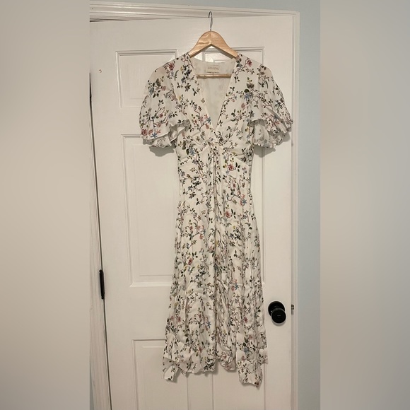 Divine Heritage midi floral dress with flutter sleeves. Worn once. - Picture 2 of 3